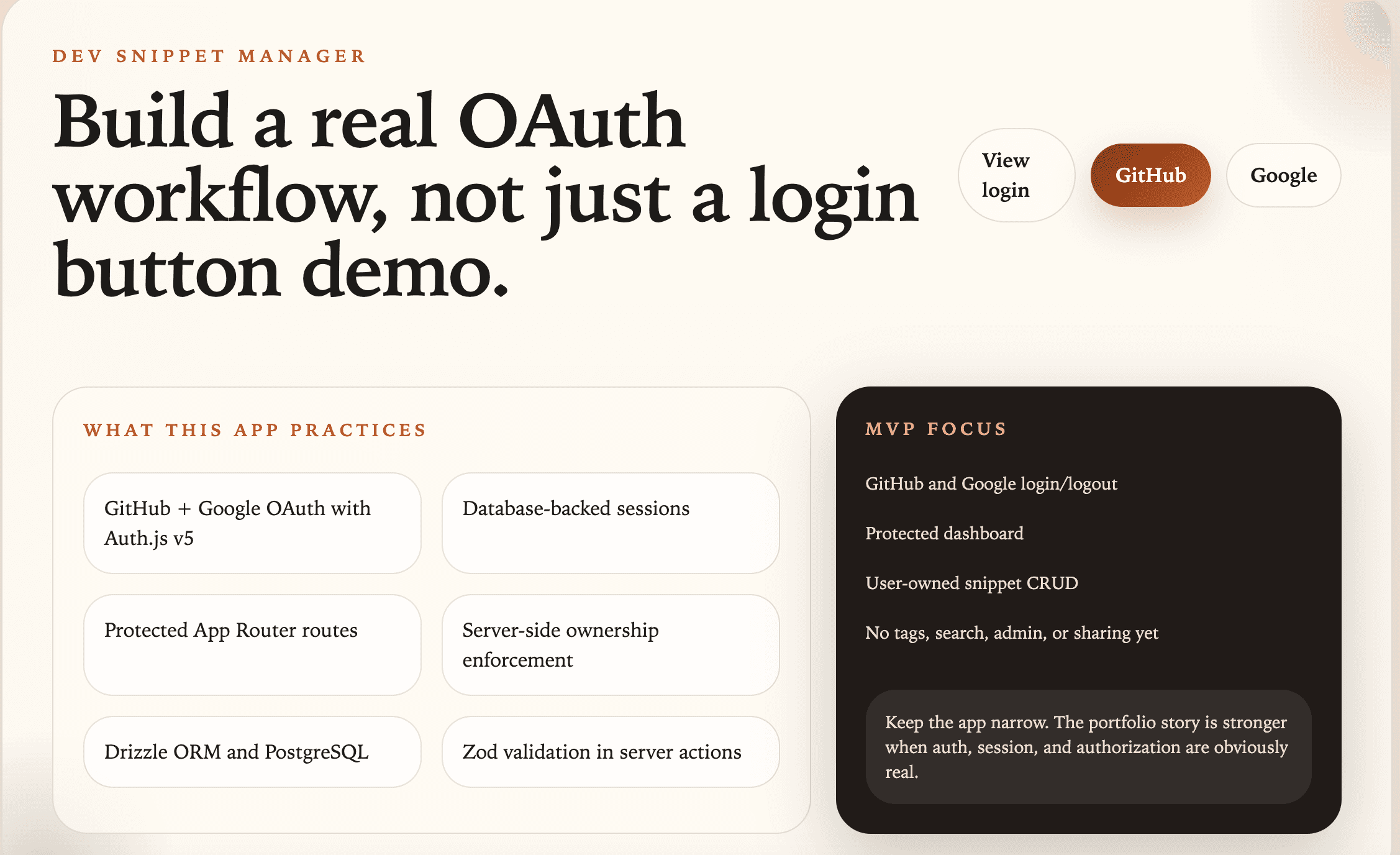 Dev Snippet Manager 專案畫面